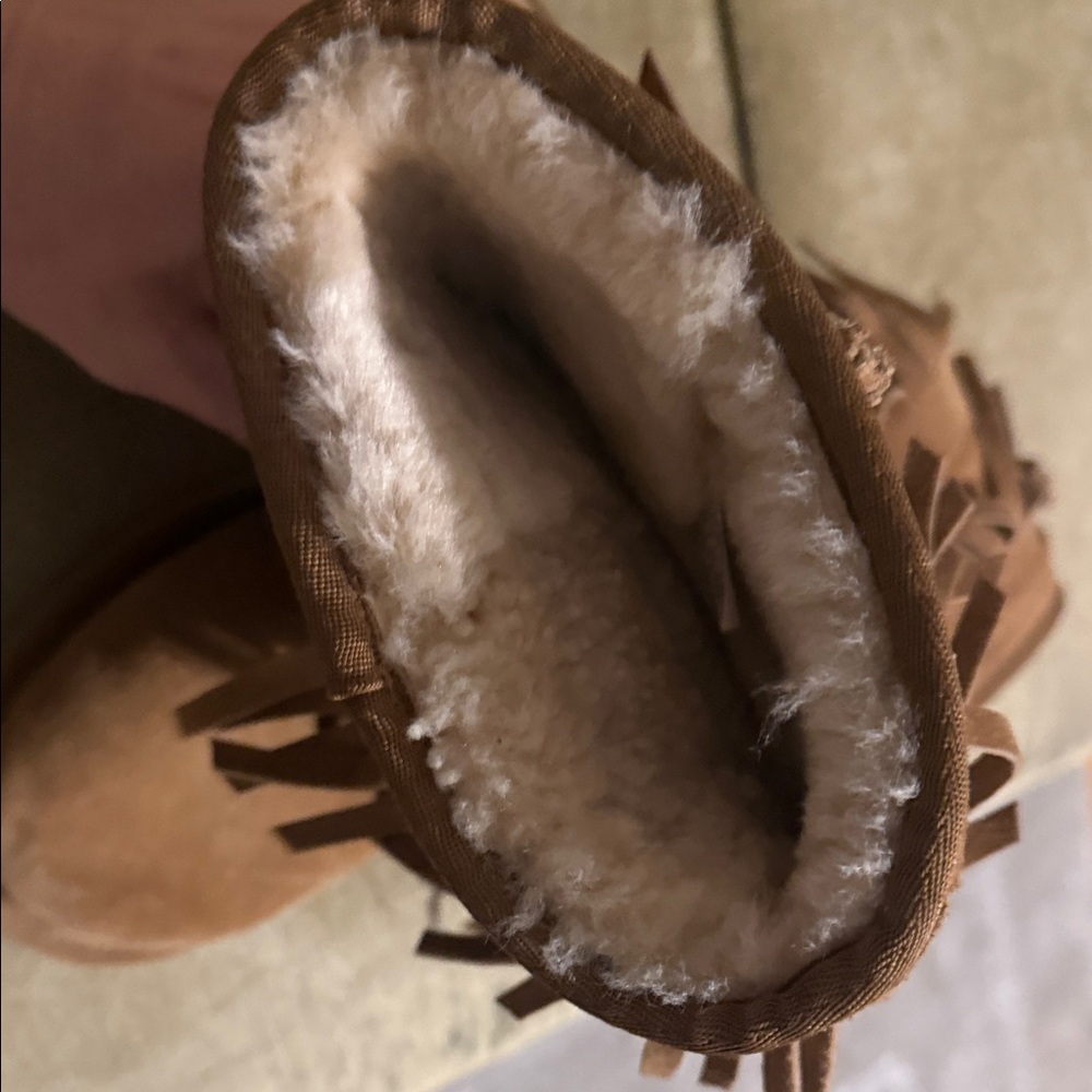 Kookaburra Fringed Tan Women's Boots - Picture 3 of 6